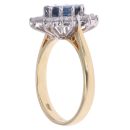18ct Yellow And White Gold 1.00ct Diamond And Sapphire Cluster Ring