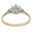 18ct Yellow Gold 0.25ct Brilliant Cut Diamond Cluster Ring
