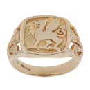 9ct Yellow Gold Dragon Signet Ring