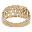 18ct Yellow Gold Diamond Cut Patterned Signet Ring