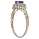 9ct Yellow Gold 0.05ct Brilliant Cut Diamond and Amethyst Cluster Ring