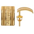 22ct Yellow Gold Matte Grain Stud Earrings
