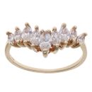 9ct Yellow Gold Cubic Zirconia Wishbone Ring