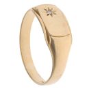 9ct Yellow Gold 0.01ct Diamond Signet Ring