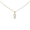 14ct Yellow Gold Cubic Zirconia Infinity Pendant And 18" Chain