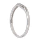 9ct White Gold 0.05ct Diamond Wishbone Ring