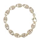 9ct Yellow Gold Cubic Zirconia Tulip Bracelet 8"