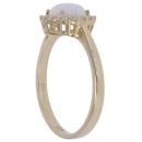 9ct Yellow Gold Opal and Cubic Zirconia Cluster Ring