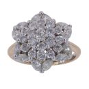 9ct Yellow Gold 2.00ct Brilliant and Marquise Cut Diamond Cluster Ring