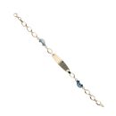 14ct Yellow Gold Child's Blue Enamel Car ID 6" Bracelet