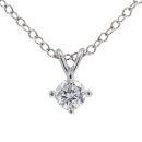 9ct White Gold 0.25ct Diamond Solitaire Pendant and Chain 18"