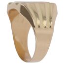 18ct Yellow White and Rose Gold Brushed Signet Ring