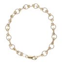 9ct Yellow Gold Patterned Rings Fancy Bracelet 7.5"