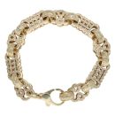 9ct Yellow Gold Patterned Stars and Bars Bracelet 9"
