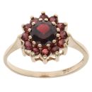 9ct Yellow Gold Garnet Cluster Ring