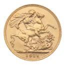 1911 George V Large Head UK Full Sovereign Coin