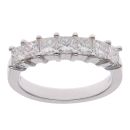 18ct White Gold 1.00ct Princess Cut Diamond Seven Stone Eternity Ring