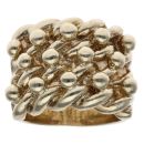 9ct Yellow Gold Three Row Keeper Ring