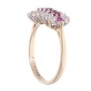 9ct Yellow Gold Created Ruby and Cubic Zirconia Ring