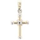 9ct Yellow And White Gold Cross Pendant