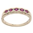 9ct Yellow Gold 0.05ct Diamond and Ruby Fancy Ring