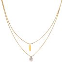 22ct Yellow and White Gold Duo Strand Bead Chain 18"