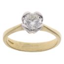 18ct Yellow and White Gold 0.75ct Diamond Solitaire Ring