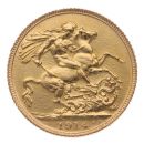 1914 George V Large Head UK Full Sovereign Coin