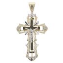 14ct Yellow Gold & White Gold Crucifix Pendant