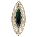 14ct Yellow Gold Cubic Zirconia Green Gemstone Ring