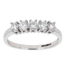 18ct White Gold Certificated 5 Stone Diamond Ring