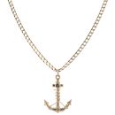 9ct Yellow Gold Anchor Pendant and Chain 18"