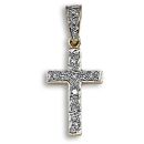 9ct Yellow Gold 0.09ct Diamond Pave Set Cross