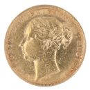 1876 Victoria Young Head Australia Full Sovereign Coin