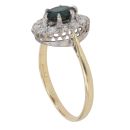 18ct Yellow Gold 0.35ct Brilliant Cut Diamond and Sapphire Cluster Ring