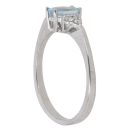 18ct White Gold 0.15ct Diamond And Aquamarine Ring