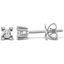 18ct White Gold 0.25ct Princess Cut 4 Claw Diamond Stud Earrings