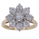 18ct Yellow Gold 1.50ct Brilliant Cut Diamond Cluster Ring