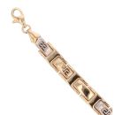 14ct Yellow and White Gold Greek Key Bracelet 8"