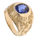 9ct Yellow Gold Blue Stone College Ring