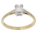 18ct Yellow Gold 0.42ct Emerald Cut Diamond Solitaire Ring