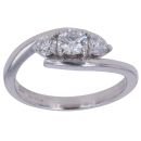 18ct White Gold 0.65ct Round Brilliant Cut Diamond Trilogy Ring