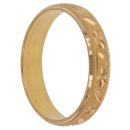 22ct Yellow Gold D Cut Floral Wedding Band