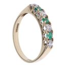 9ct Yellow Gold Emerald and Cubic Zirconia Half Eternity Ring