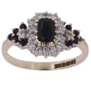 9ct Yellow Gold Sapphire And Cubic Zirconia Ring