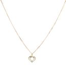 9ct Yellow and White Gold Heart Pendant and Chain 18"