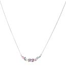 9ct White Gold Multi Gemstone Chain 18"