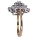 9ct Yellow Gold 2.00ct Brilliant and Marquise Cut Diamond Cluster Ring