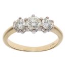 18ct Yellow Gold 0.75ct Tinted Brilliant Cut Diamond Trilogy Ring