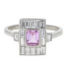 Platinum 0.65cts Diamond And Pink Sapphire Ring